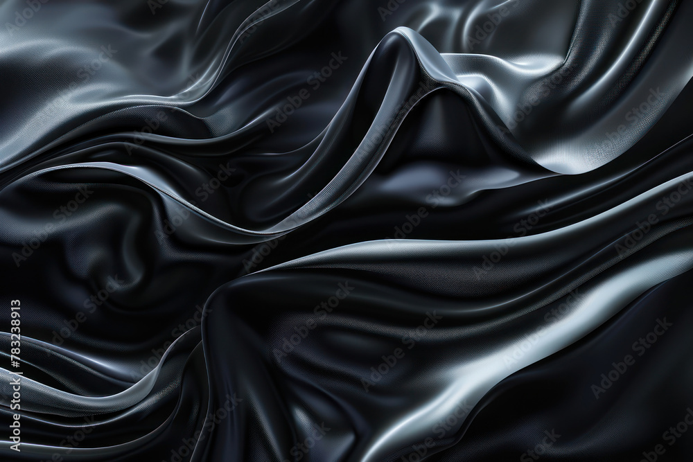 Close Up of Black Silk Material