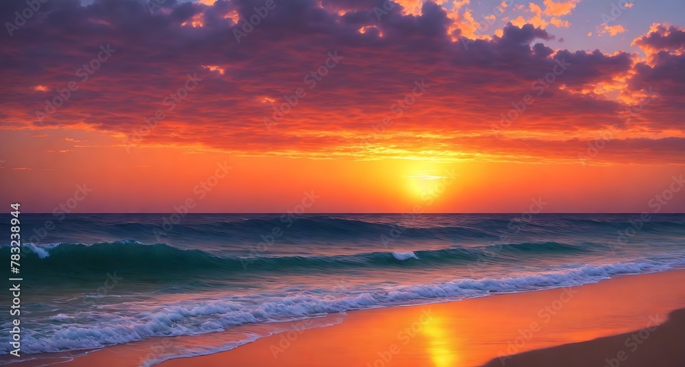 Beautiful Sunset Over the Ocean