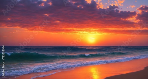 Beautiful Sunset Over the Ocean © Miklos