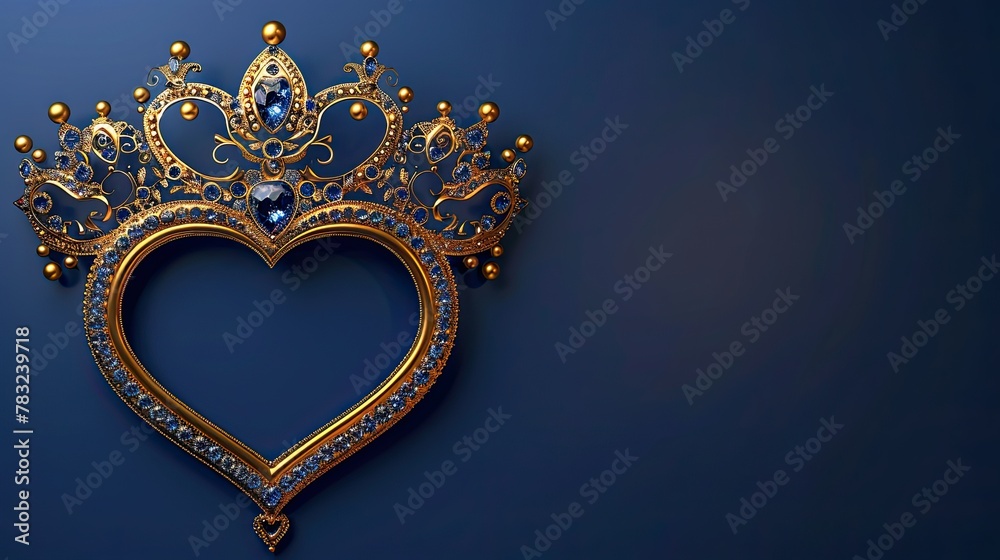 banner background International Beauty Pageant Day theme, and wide copy space, Simple yet stylish illustration of a crown with a heart symbol integrated into the design, banner background International Beauty Pageant Day theme, and wide copy space, Simple yet stylish illustration of a crown with a heart symbol integrated into the design,