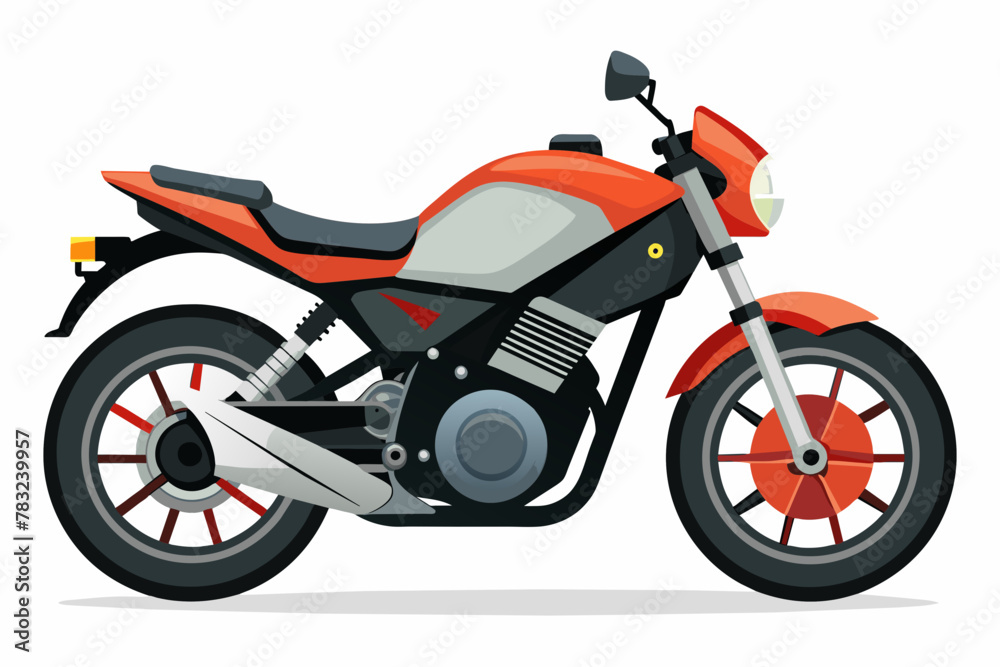 Motorcycle on white background