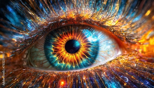 photorealistic, highly detailed, kirlian photography, the eye photo