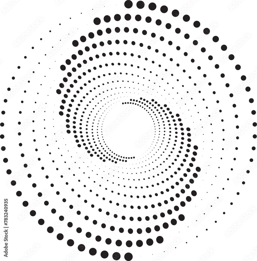 Doted Spiral hand drawn vector illustration 