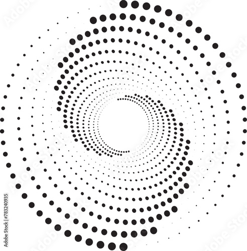 Doted Spiral hand drawn vector illustration 