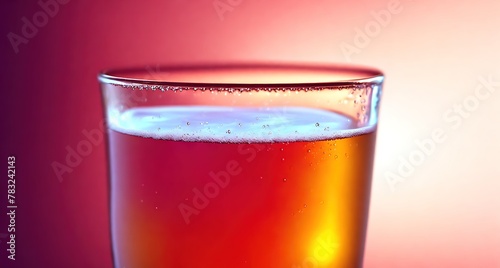 A glass of beer with a frothy head on top.