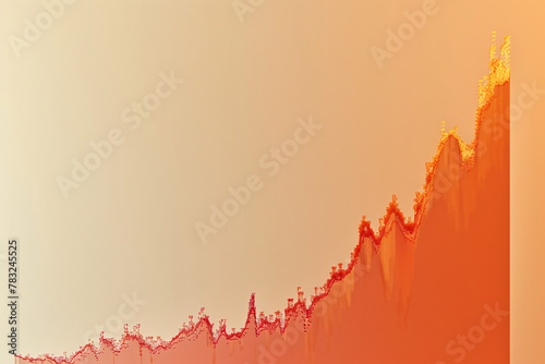 Red abstract graph on gradient background