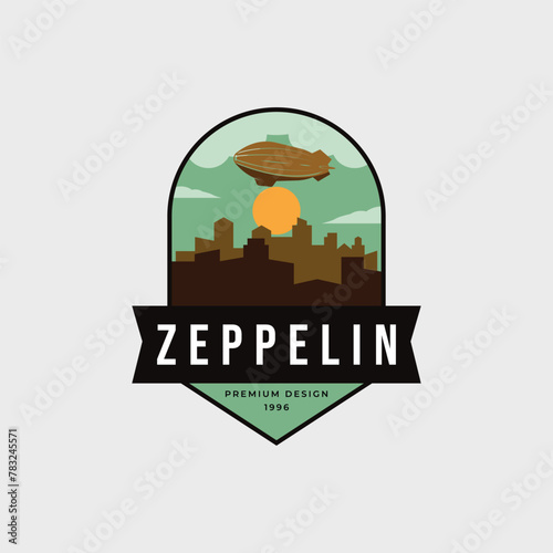 zeppelin plane or air balloon logo vector illustration design © rizka arishandy
