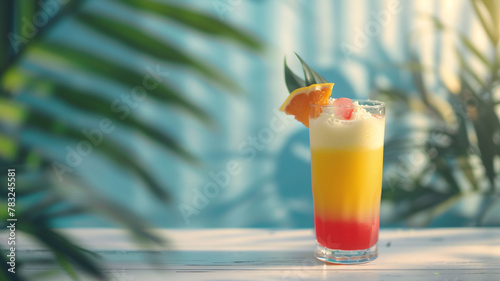 Cold Colorful Summer cocktail refreshing drink for vacation .