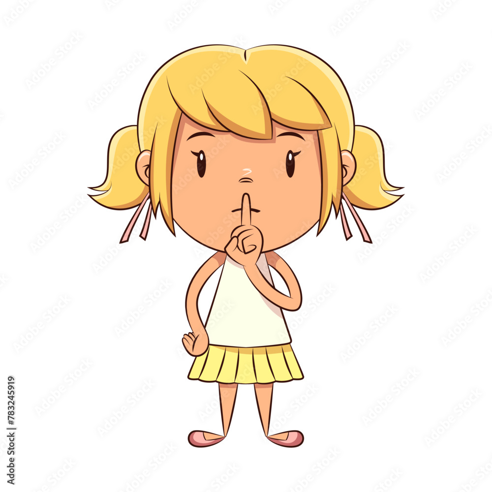Child silence gesture, girl, finger on lips, secret, expression Child silence gesture, girl, finger on lips, secret, expression