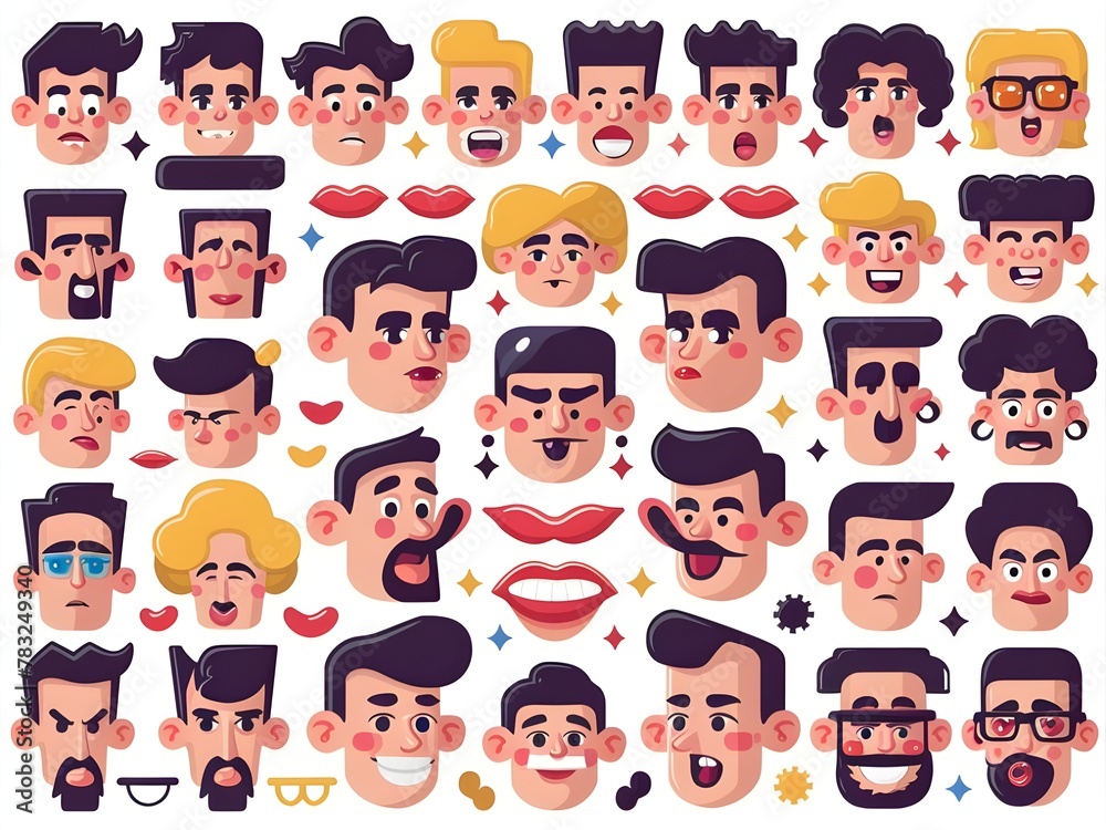 Illustration group of people faces Illustration group of people faces
