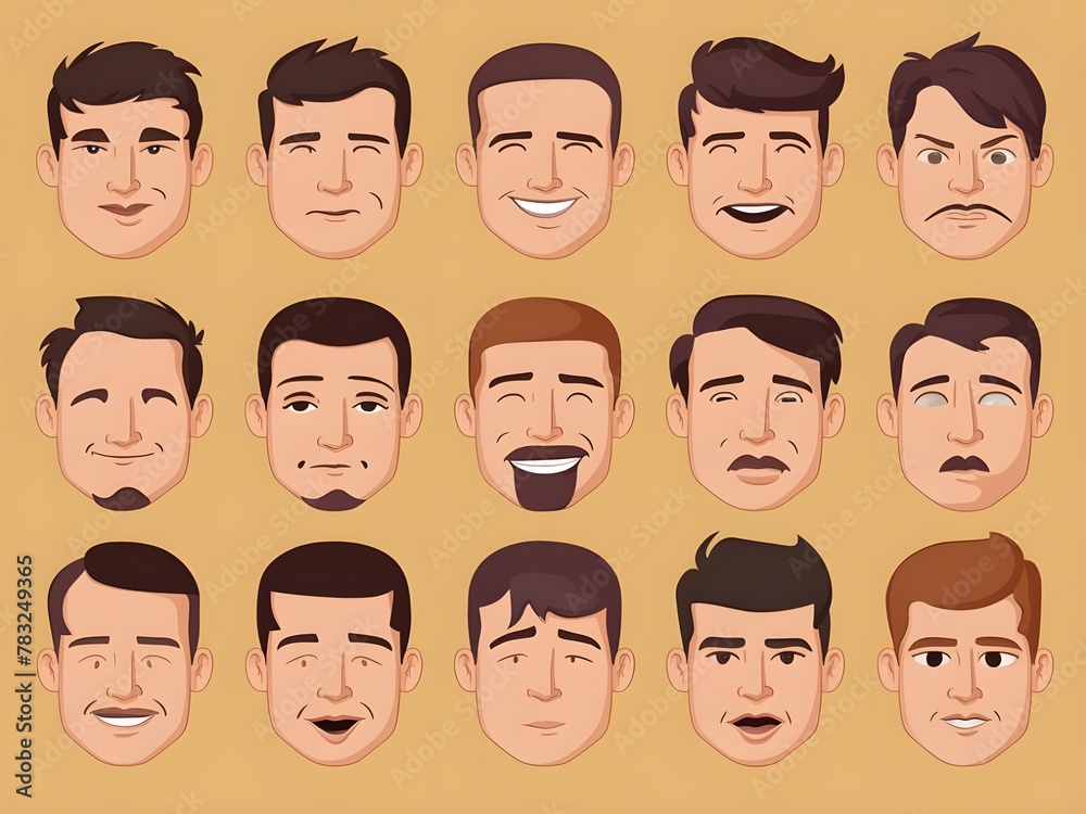 Illustration group of people faces Illustration group of people faces