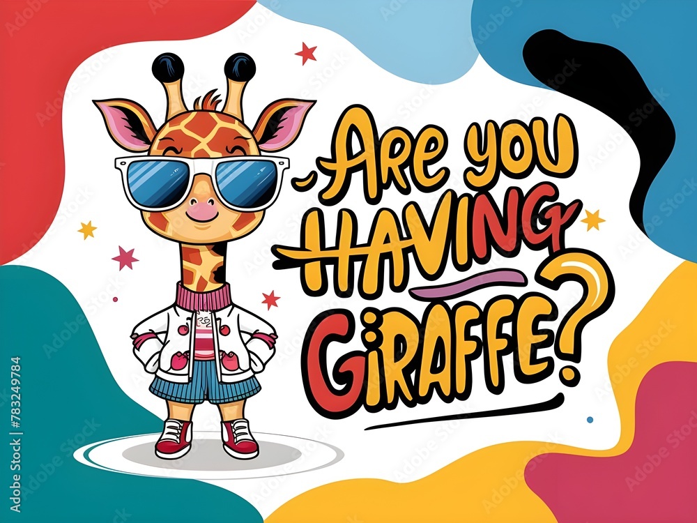 Fototapeta premium Are you having giraffe typography design