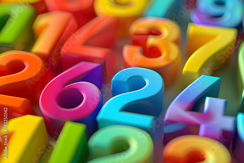 Concepto de números coloridos en español: Aprendiendo a contar del uno al diez en español photo