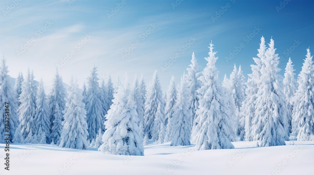 Fototapeta premium winter landscape with trees.