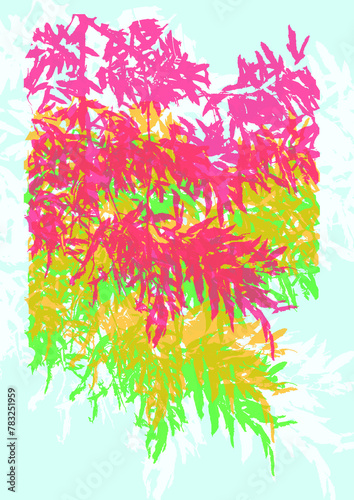 abstract watercolor plants