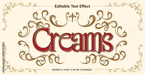Luxury text effect editable text style and ornaments