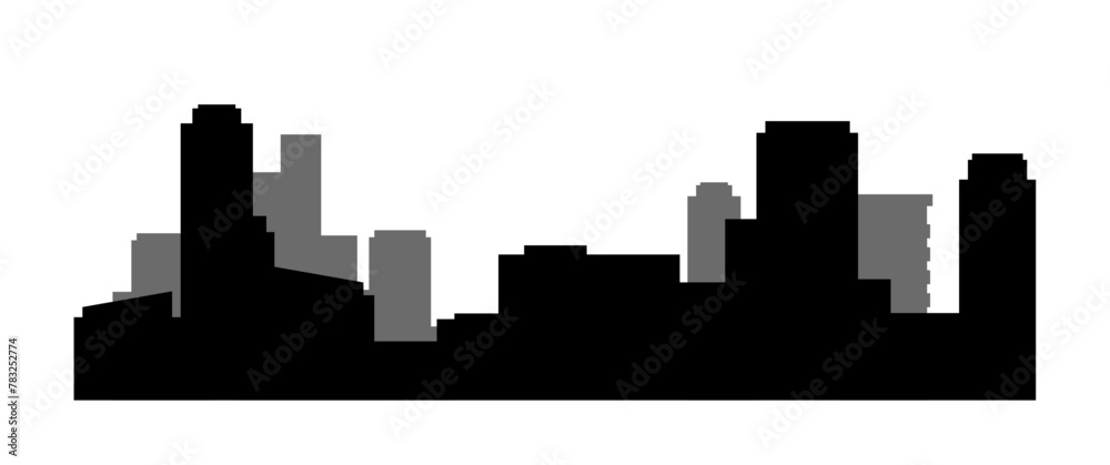Fototapeta premium Black Silhouette Cityscape Vector Vol 5, Urban view Elements for background, Editable EPS, PNG