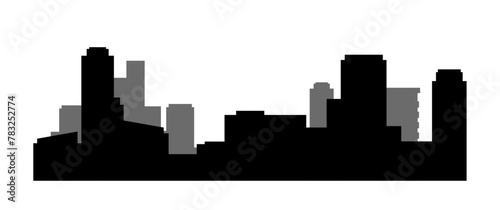 Black Silhouette Cityscape Vector Vol 5, Urban view Elements for background, Editable EPS, PNG
