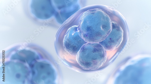 cellule d’embryon humain lors de la division cellulaire après fécondation photo