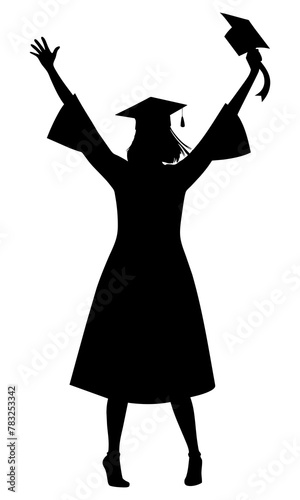 Graduated students celebration silhouette transparent png