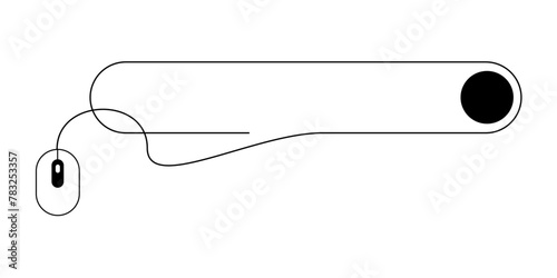 Computer mouse click button line drawing. call to action line buttons.