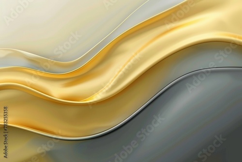 Abstract background with golden and silver waves, elegant curves