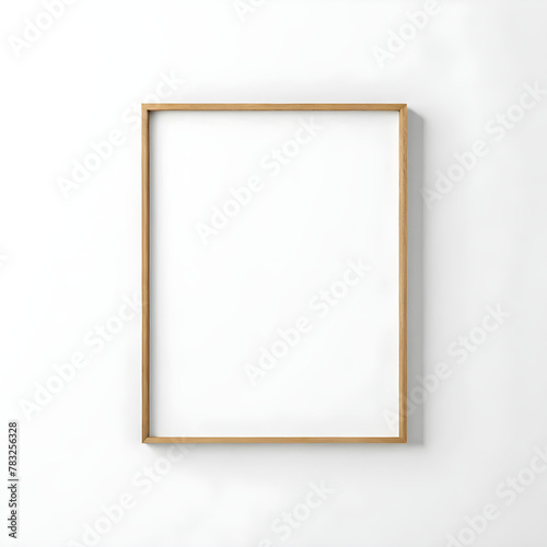 Frame mockup, light wood, white background, vertical