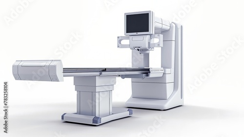 X-ray machine, portable design, medical diagnostic equipment, on white background, clear image.