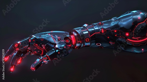 Black and red lines,robotic arm