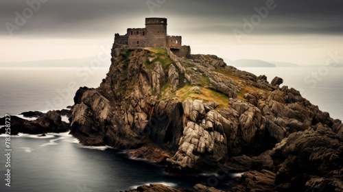 Isolated stronghold atop rocky outcrop