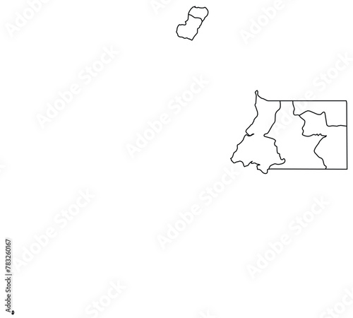 Outline of the map of Equatorial Guinea with regions