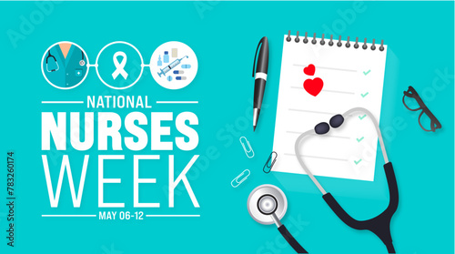 6th to 12th May is National nurses week background template. Medical and health care concept. Celebrated annually in United States. Thank you nurses or honour of the nurses and doctors background