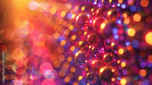 Quantum Dot Technology glittering like the beads of Clackers, bright and energetic, in soft background photo