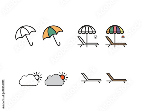 Summer Line Icons. Editable Stroke. Pixel Perfect. For Mobile and Web