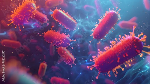 A 3D depiction of antibiotic-resistant bacteria © 220 AI Studio
