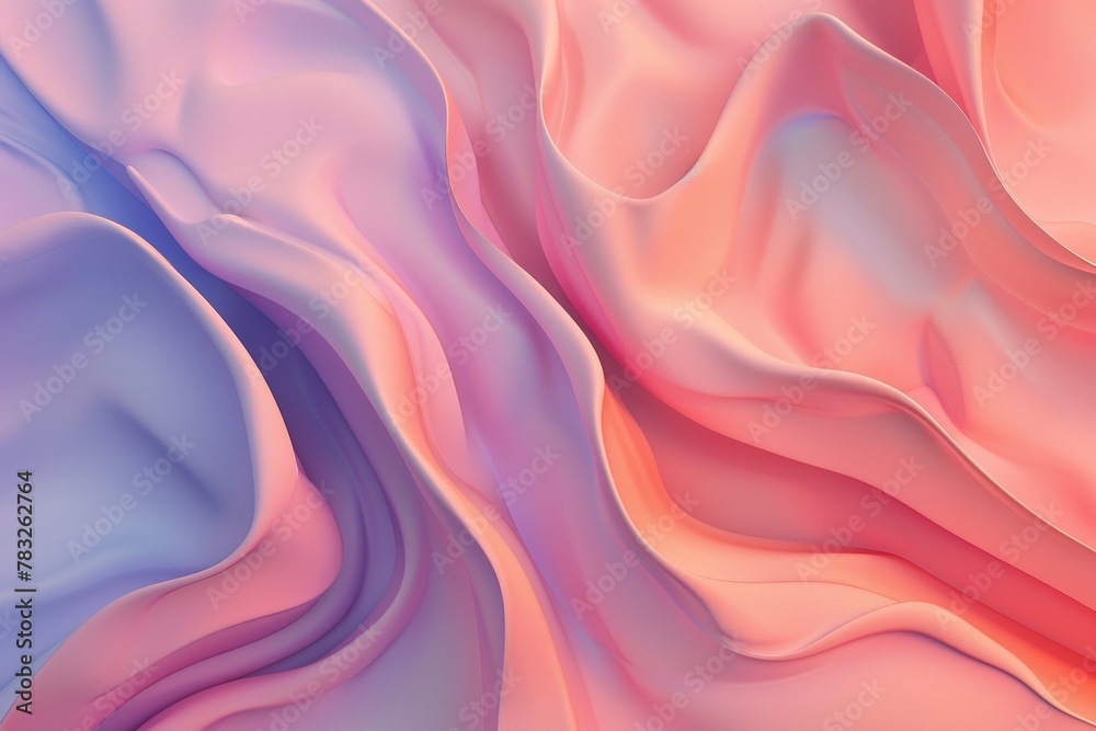 Obraz premium Abstract background with soft waves of pink and purple colors, wavy shapes in the style of cloth or fabric