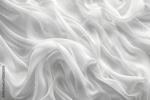 Elegant White Silk Fabric Texture with Soft Waves and Light Reflections