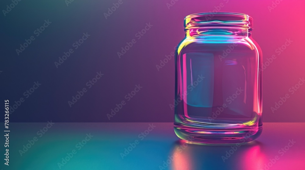 Glass jar sitting on top of a table, perfect for home decor projects Glass jar sitting on top of a table, perfect for home decor projects