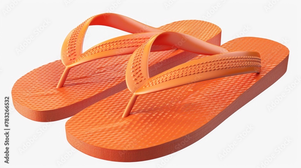 A pair of orange flip flops. Perfect for summer beach concepts A pair of orange flip flops. Perfect for summer beach concepts