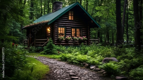 Rustic shack secluded woodland