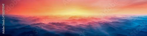 Breathtaking Mountainous Landscape at Sunrise with Vibrant Colors © Lidok_L