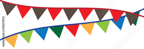 Multicolored garland flags icon. Element party decoration symbol. Flag vector.