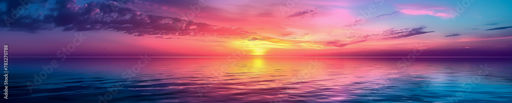 Majestic Ocean Sunset with Vivid Purple and Pink Hues