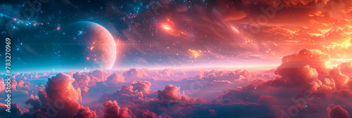 Surreal Cosmic Dreamscape with Planets and Nebulae