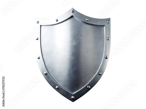 Beautiful forged medieval silver shield with edge details