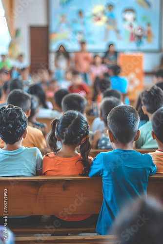 Church children background 