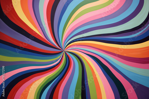 Colorful Abstract Spiral Painting with Vibrant Twirling Patterns 