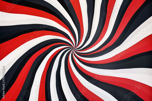 Abstract Black and White Spiral Optical Illusion Painting 