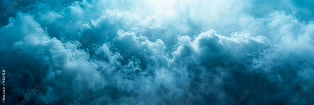 Fototapeta premium Majestic Blue Sky with Fluffy Clouds and Ethereal Light