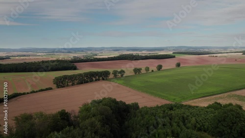 Wallpaper Mural Slow flight over a wheat field or farmland in southern germany under a blue sky in summer Torontodigital.ca